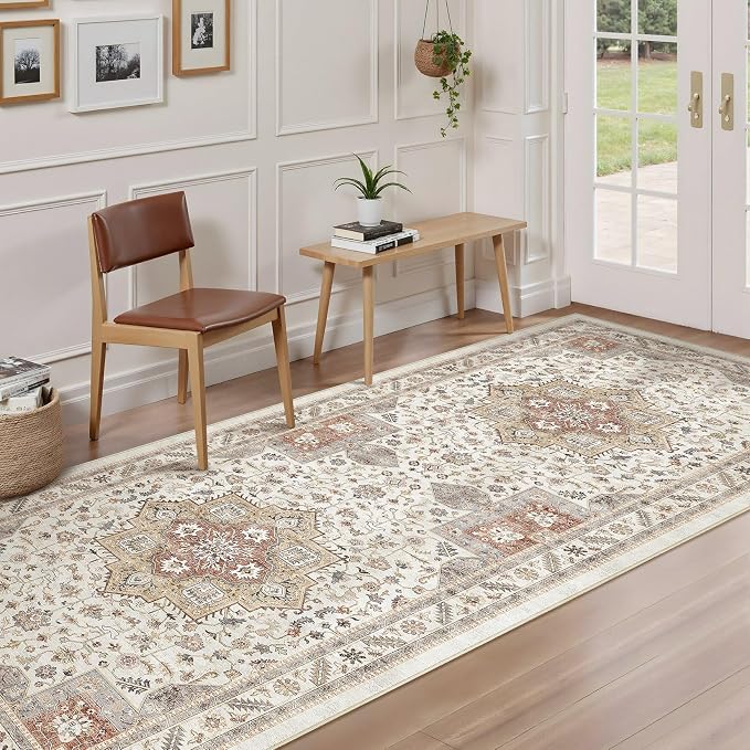 Vintage Hallway Runner Rug 3x8: Large Soft Washable Entryway - Image 2