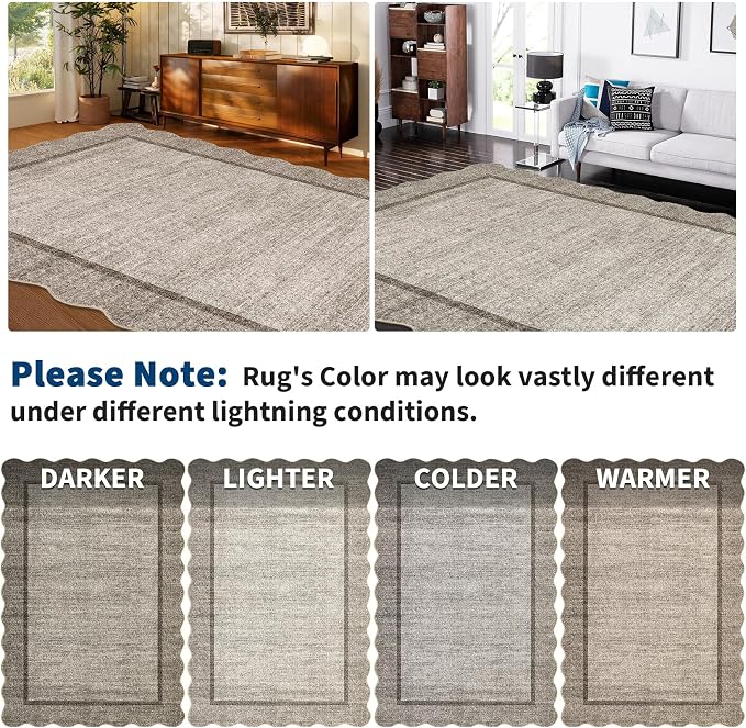 GarveeHome Scalloped Washable Runner Rug 2x8 Runner Modern Non Slip Kitchen - Image 9