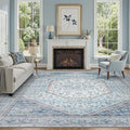 DCX Blue 8x10 Rug, Machine Washable Stain Resistant Kid & Pet Friendly by DCXWashableRug