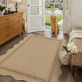 Easy Jute 3x5 Outdoor Rug Washable Non Slip Rug by Zeeinx