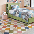 jinchan Macy 5x7 Area Rug for Kids Room Modern Colorful Nursery Rug Checkered - Image 4