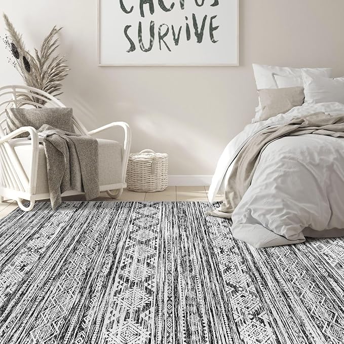 Nakagishi 5x7 Area Rugs Living Room: Washable Large Neutral Soft Rug Stain - Image 6