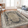 CHAMPLANT Washable Area Rug 3'x5' Vintage Traditional Floor Cover Foldable Thin by CHAMPLANT