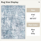 Soalmost Area Rugs 4x6 for Living Room, Vintage Abstract Washable Rugs for - Image 5