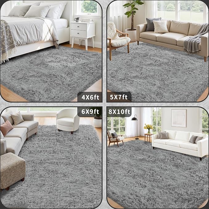 4x6 Area Rug for Living Room: Ultra Soft Fluffy Rug Modern Large Thicked Shag - Image 5