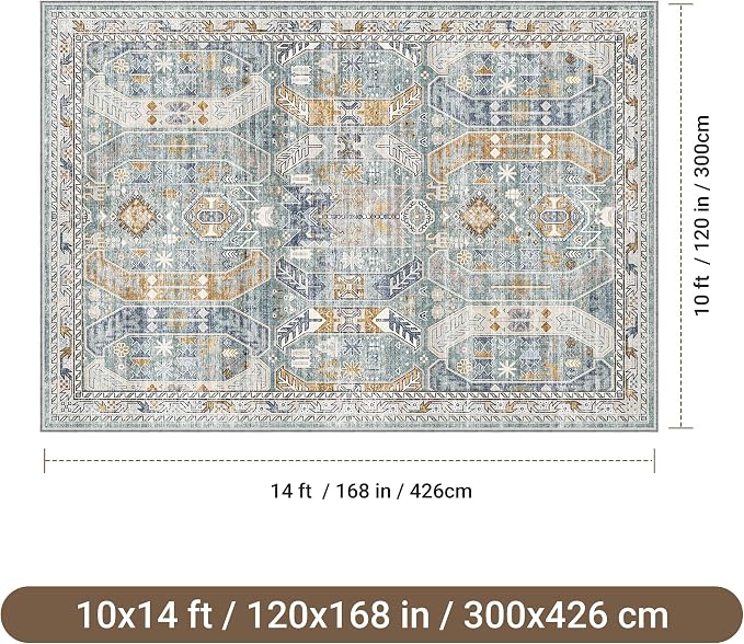 befbee 10x14 Area Rugs, Ultra-Thin Washable Rugs - Image 2