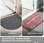 BEQHAUSE Dirt Trapper Door Mat 36" x 60" Half Circle Non Slip Washable Doormats - Image 8