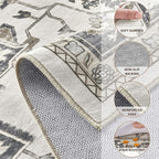 6x9 Washable Area Rugs for Living Room, Large Rug Non Slip Backing Vintage - Image 3