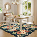 DUKINO 6x9 Area Rug, Floral Washable Rugs - Image 8