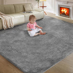 5X8 Ultra Soft Rug for Living Room, 5X8 Fluffy Shag Area Rug for Bedroom by Fairblink