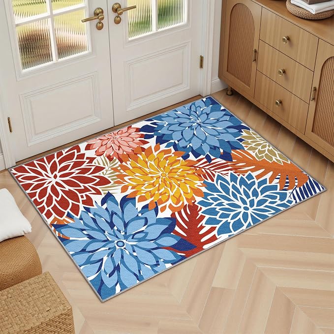 Arenarug 2x3 Colorful Washable Small Rug Tropical Botanical Modern Floral - Image 2