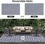 Smiry Waterproof Outdoor Rug 4x6 ft, Reversible Plastic Straw Patio Camping Rugs - Image 3