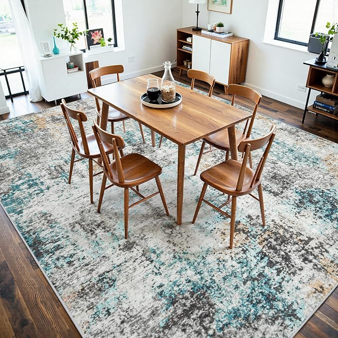 Area Rugs 8x10 Living Room: Large Soft Washable Rug Modern Abstract Anti-Skid - Image 6