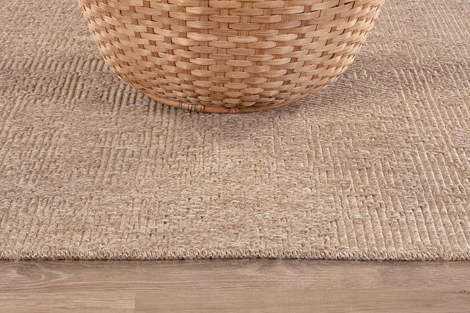 CAMILSON Indoor and Outdoor Runner Rug Natural Solid Boho Woven Design - Image 3