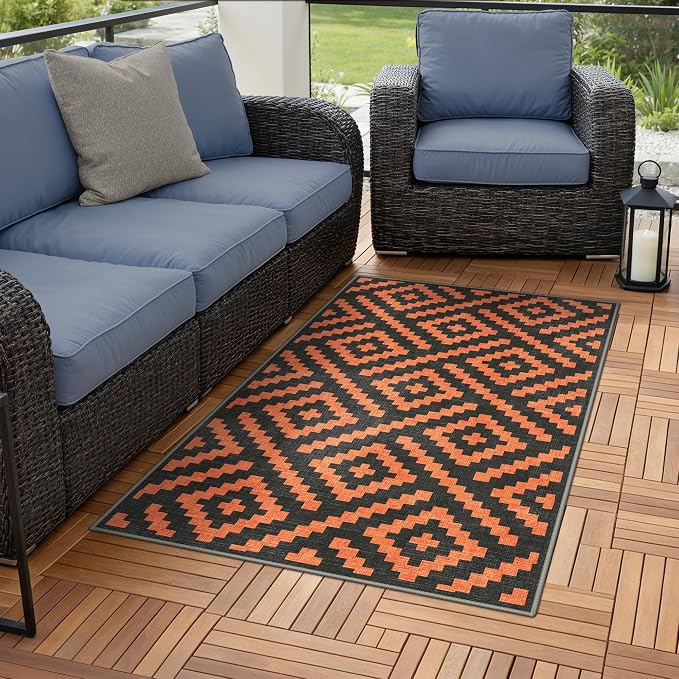 GENIMO Outdoor Rug for Patio Clearance, Waterproof Reversible Fall Doormat by GENIMO
