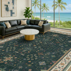 Hazo Haus Dark Green Oushak Living Room Rug 10x14 - Image 4