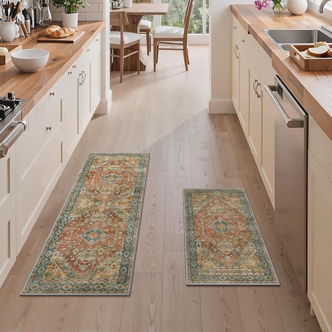 GENIMO Kitchen Rugs Non Slip Washable, Cushioned Standing Mat, Kitchen Runner - Image 3