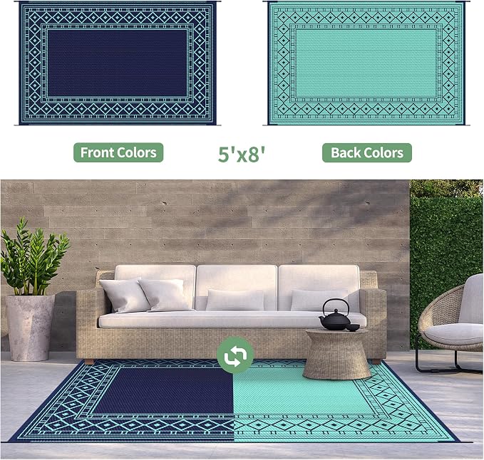 GENIMO Outdoor Rug Waterproof 5'x8' - Image 3
