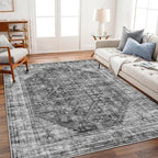 CHAMPLANT Washable Area Rug 4'x6' Vintage Traditional Floor Cover Foldable Thin by CHAMPLANT