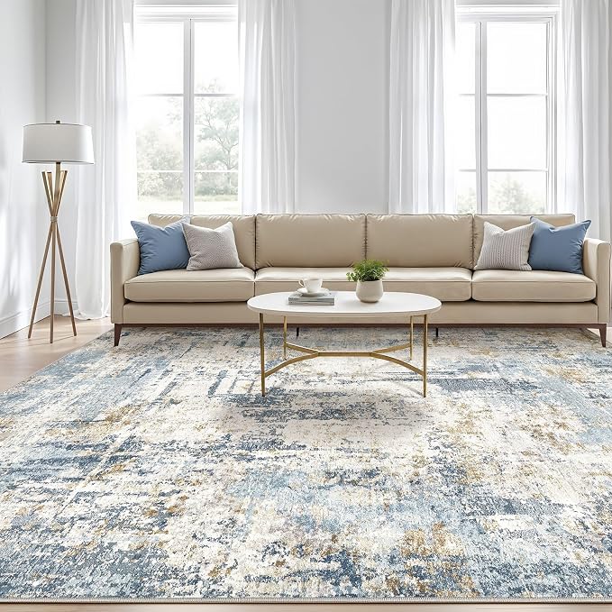 10x13 Area Rug Living Room: Washable Large Abstract Modern Soft Rugs Stain - Image 5