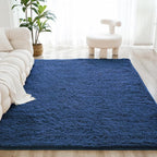 Litanika 9x12 Shag Area Rug for Living Room Bedroom, Dark Blue High Pile Soft - Image 2