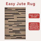 Tangsoo Stripe Easy Jute Rug, Ultra Thin 2x3 Outdoor Rug - Image 7