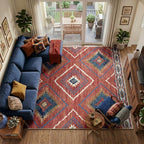BESTSWEETIE Area Rug 8x10 Machine Washable Non-Slip Low Pile Tribal Western Rug - Image 8