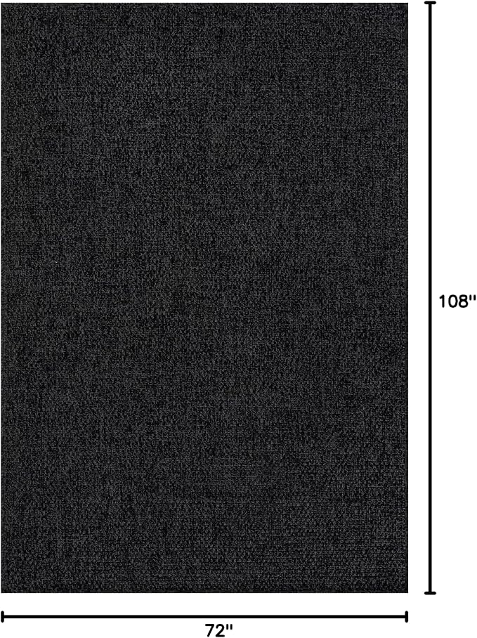 CAMILSON Easy Jute Rug 6x9, Indoor Outdoor Dark Gray Black Farmhouse Area Rugs - Image 2