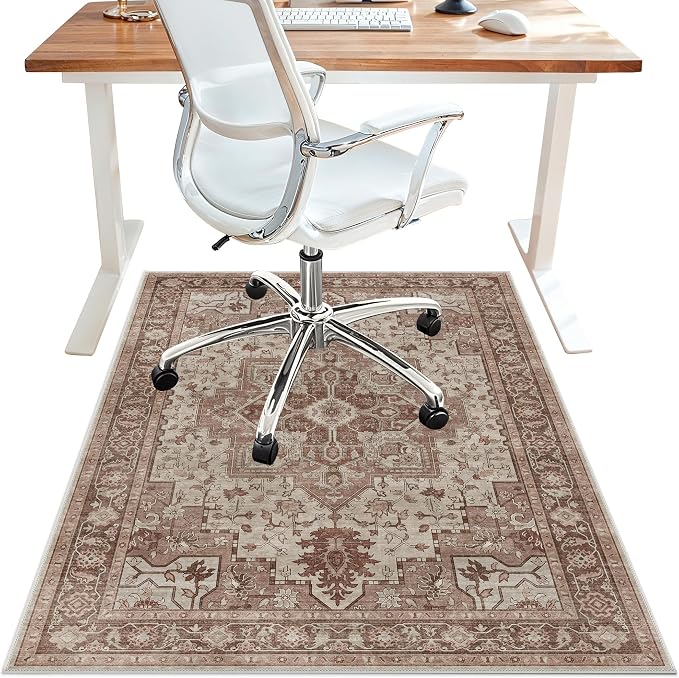 48"x60" Office Chair Mat for Hardwood Tile Floor, Under Desk Carpet Protector by BESBLEE