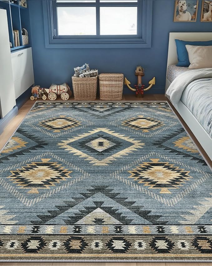 BESTSWEETIE Area Rug 5x7 Rug Machine Washable Rug Non-Slip Low Pile Print - Image 3