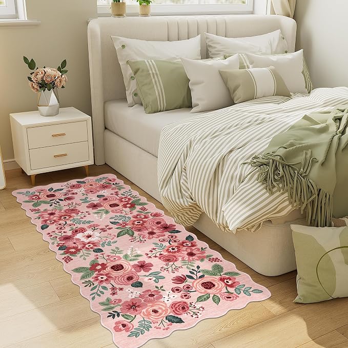DUKINO 2x5 Washable Runner Rugs, Non Slip Floral Print Entryway Rug - Image 6