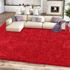 8x10 Red Area Rugs for Living Room, Large Fluffy Shag Rug for Bedroom Nursery by Unknown