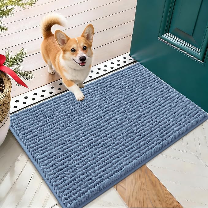 OLANLY Dog Door Mat for Muddy Paws 24x16, Ultra Absorbent Chenille Mud Doormat by OLANLY