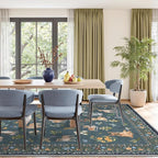 Soalmost Dog 9x12 Area Rugs for Living Room, Machine Washable Animal Floral - Image 2