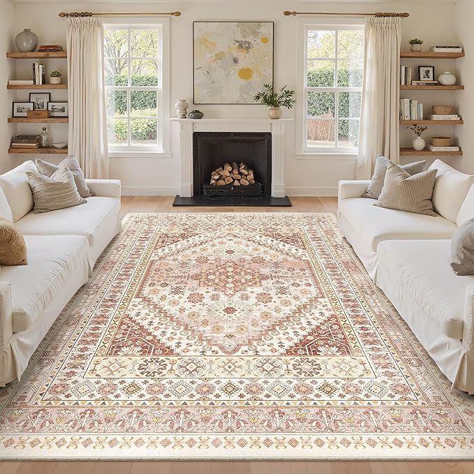 zesthome 9x12 Area Rugs for Living Room, Non-Slip Backing Washable Rugs by Zesthome