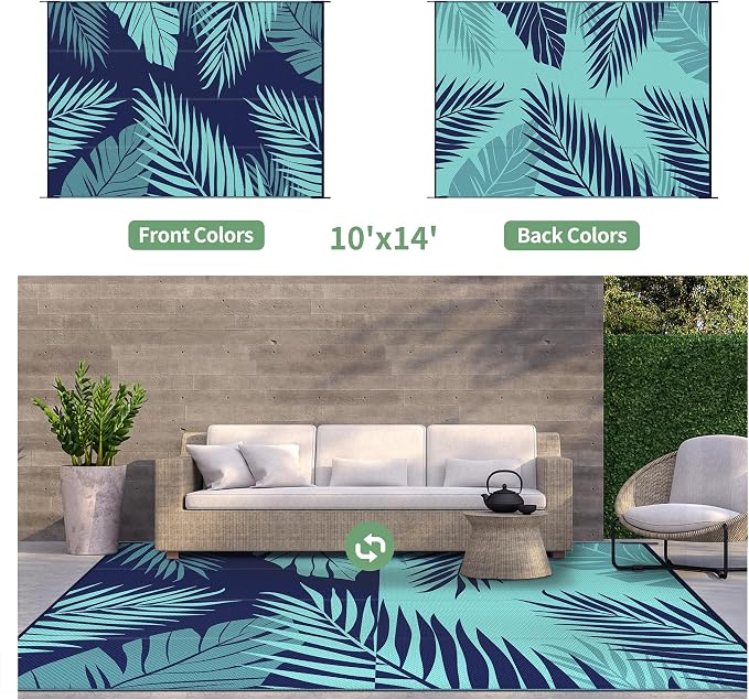 GENIMO Outdoor Rug 10' x 14' Waterproof - Image 2