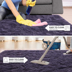Tepook 5x8 Area Rugs for Living Room, Soft Fluffy Shag Gray Purple Rug for - Image 7