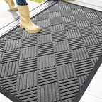 OLANLY Front Door Mat Outside Entrance 47x32, Heavy Duty Sturdy Natural Rubber by OLANLY