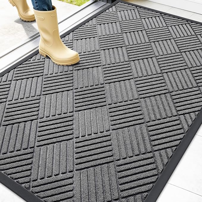 OLANLY Front Door Mat Outside Entrance 47x32, Heavy Duty Sturdy Natural Rubber by OLANLY