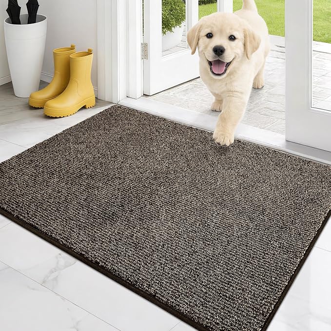 PURRUGS Dirt Trapping Door Mat 24" x 35.5", Non-Slip Machine Washable Entry Rug by PURRUGS