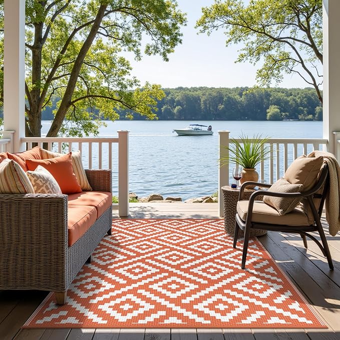 GENIMO Outdoor Rug for Patio, Waterproof Halloween RV Camping Mat Lightweight - Image 4
