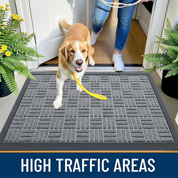 OLANLY Front Door Mat Outside Entrance 71x23, Heavy Duty Sturdy Natural Rubber - Image 5