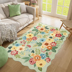 DUKINO 4x6 Area Rug, Floral Non-Slip Indoor Washable Rug - Image 5