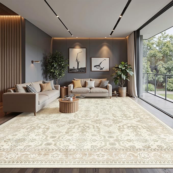 Soalmost 10x14 Area Rugs for Living Room, Non Slip Machine Washable Vintage Rugs - Image 2