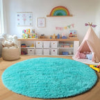 ONASAR Teal Blue Round Rugs 5ft - Image 6