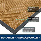 Smiry Front Door Mat Outside Entrance, Heavy Duty Sturdy Natural Rubber Doormat - Image 4