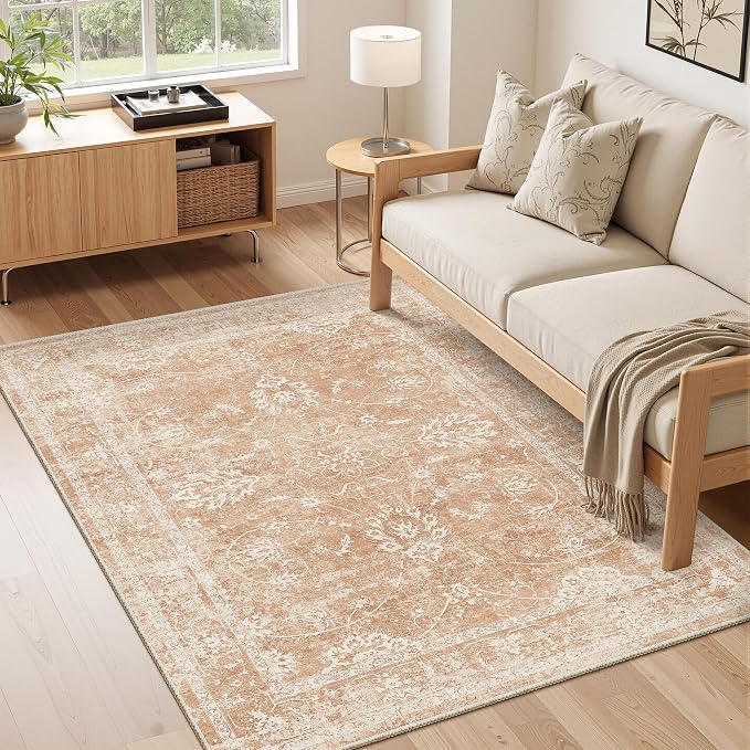 Madane 3x5 Area Rugs for Entryway, Washable Vintage Low Pile Non-Slip Throw - Image 2