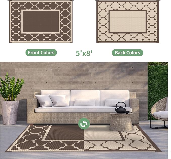 GENIMO 5' x 8' Outdoor Rug Waterproof - Image 4