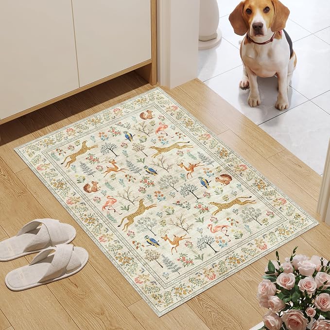 DUKINO 2x3 Rug, Washable Animal Rugs - Image 3
