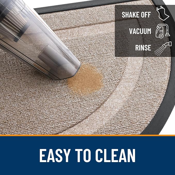 OLANLY Half Circle Door Mat Indoor Outdoor Entrance Welcome, Waterproof - Image 6